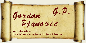 Gordan Pjanović vizit kartica